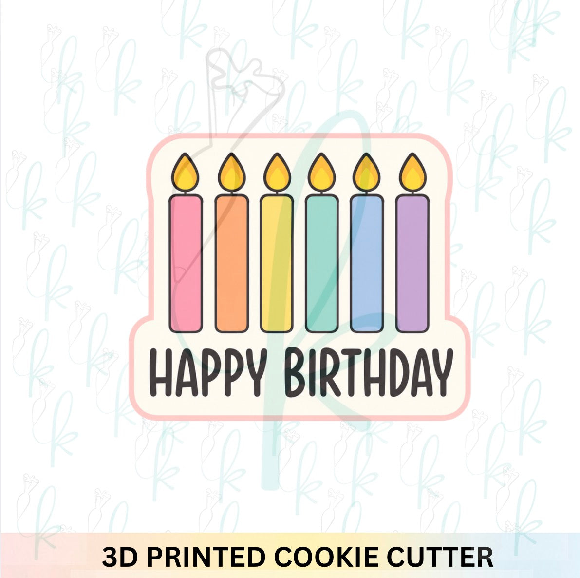 Happy Birthday Candles Cookie Cutter