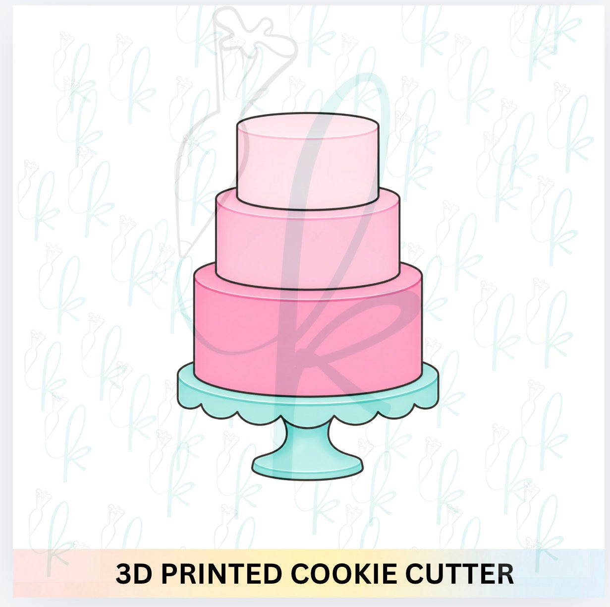 Three Tier Cake on Stand Cookie Cutter