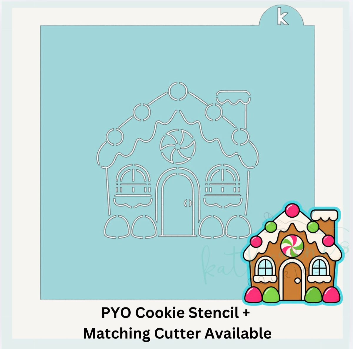 Gingerbread House PYO Cookie Stencil + Optional Matching Cookie Cutter