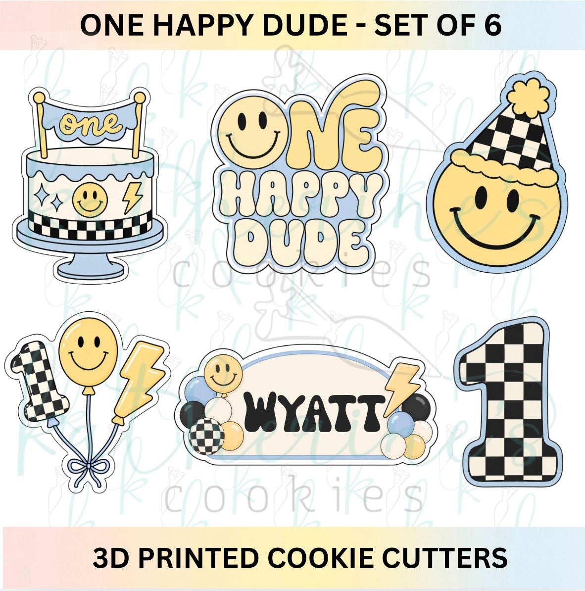 One Happy Dude - First Birthday Set of 6 Cookie Cutters