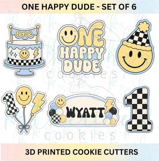 One Happy Dude - First Birthday Set of 6 Cookie Cutters