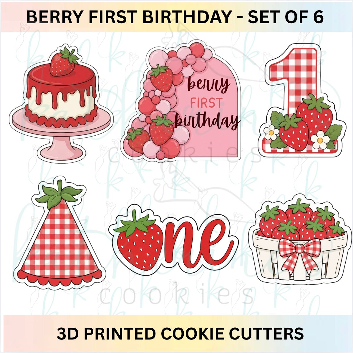 Berry First Birthday - Set of 6 Cookie Cutters