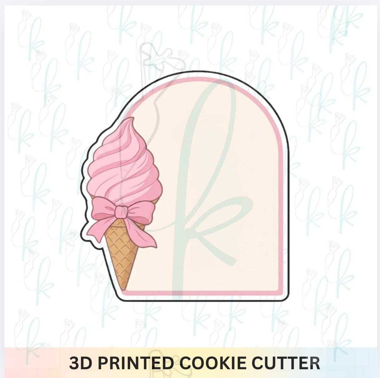 Ice Cream Cone Arch Plaque Cookie Cutter