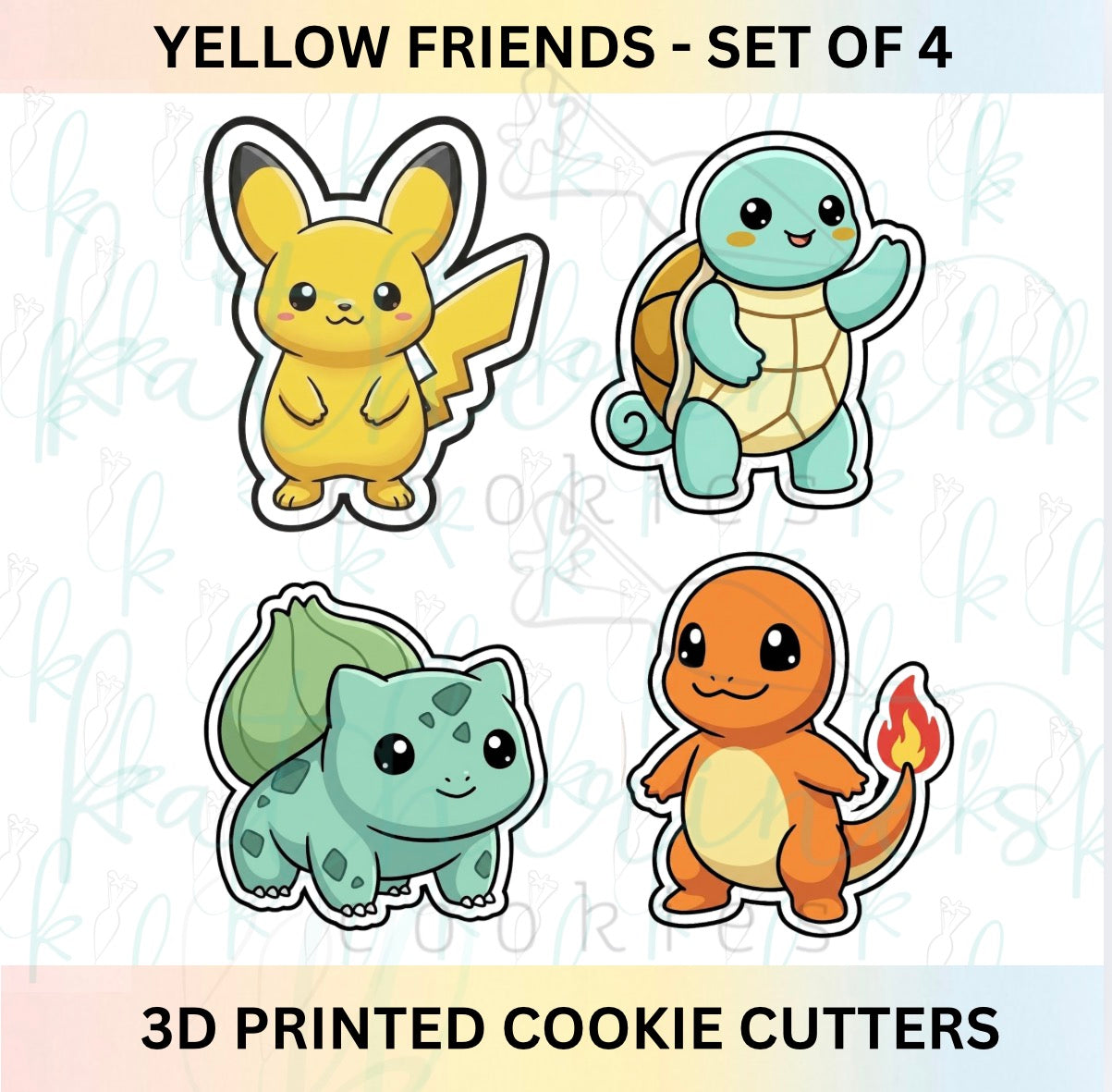 Yellow Friends - Set of 4 3D Printed Cookie Cutters