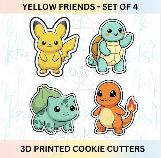 Yellow Friends - Set of 4 3D Printed Cookie Cutters