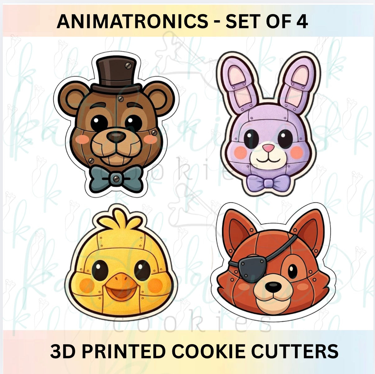Animatronics - Set of 4 3D Printed Cookie Cutters