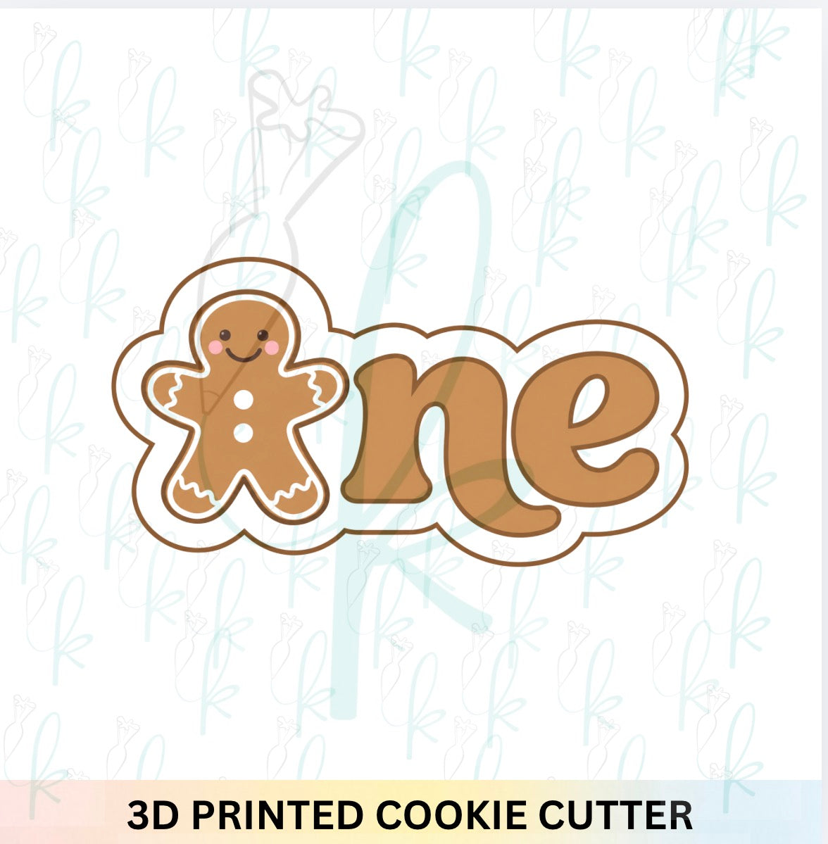 Gingerbread “One” 3D Printed Cookie Cutter