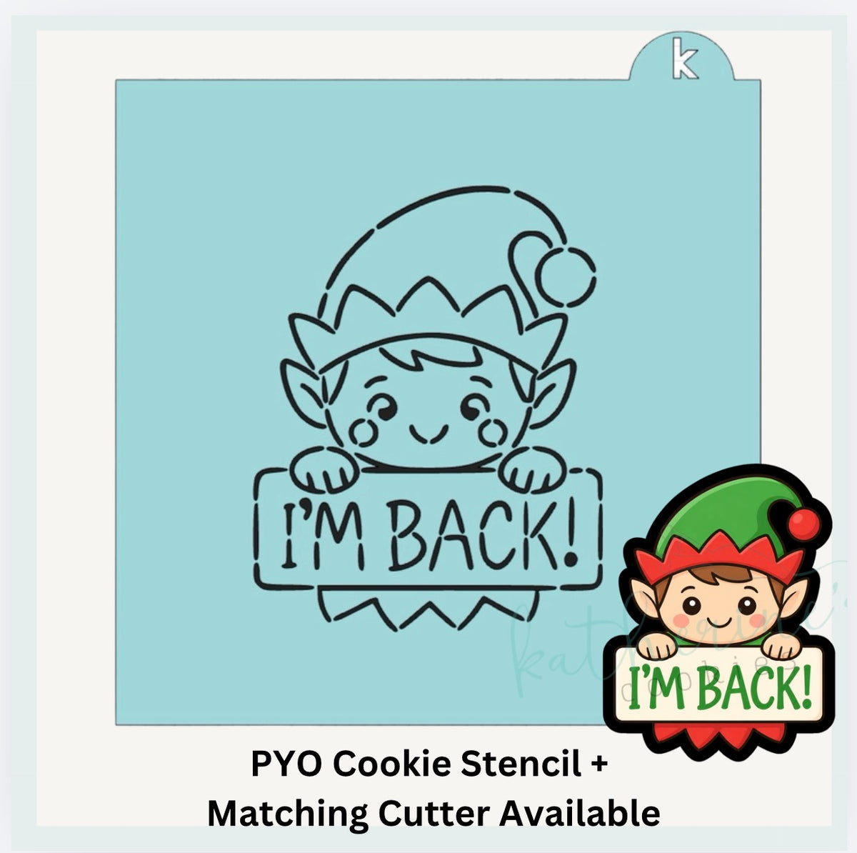 Elf PYO Cookie Stencil + Optional Matching Cookie Cutter