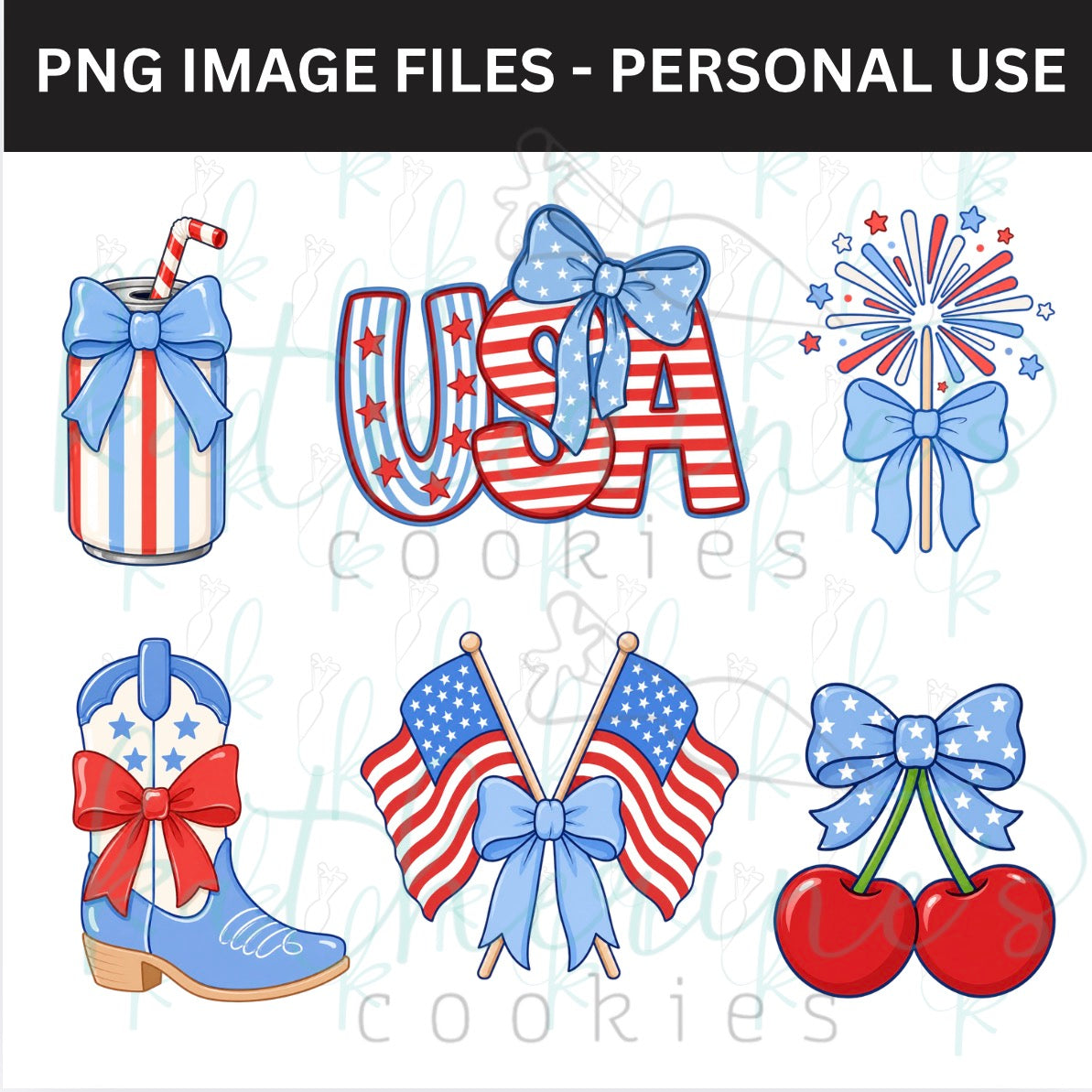Coquette Americana PNG Images - set of 6 images