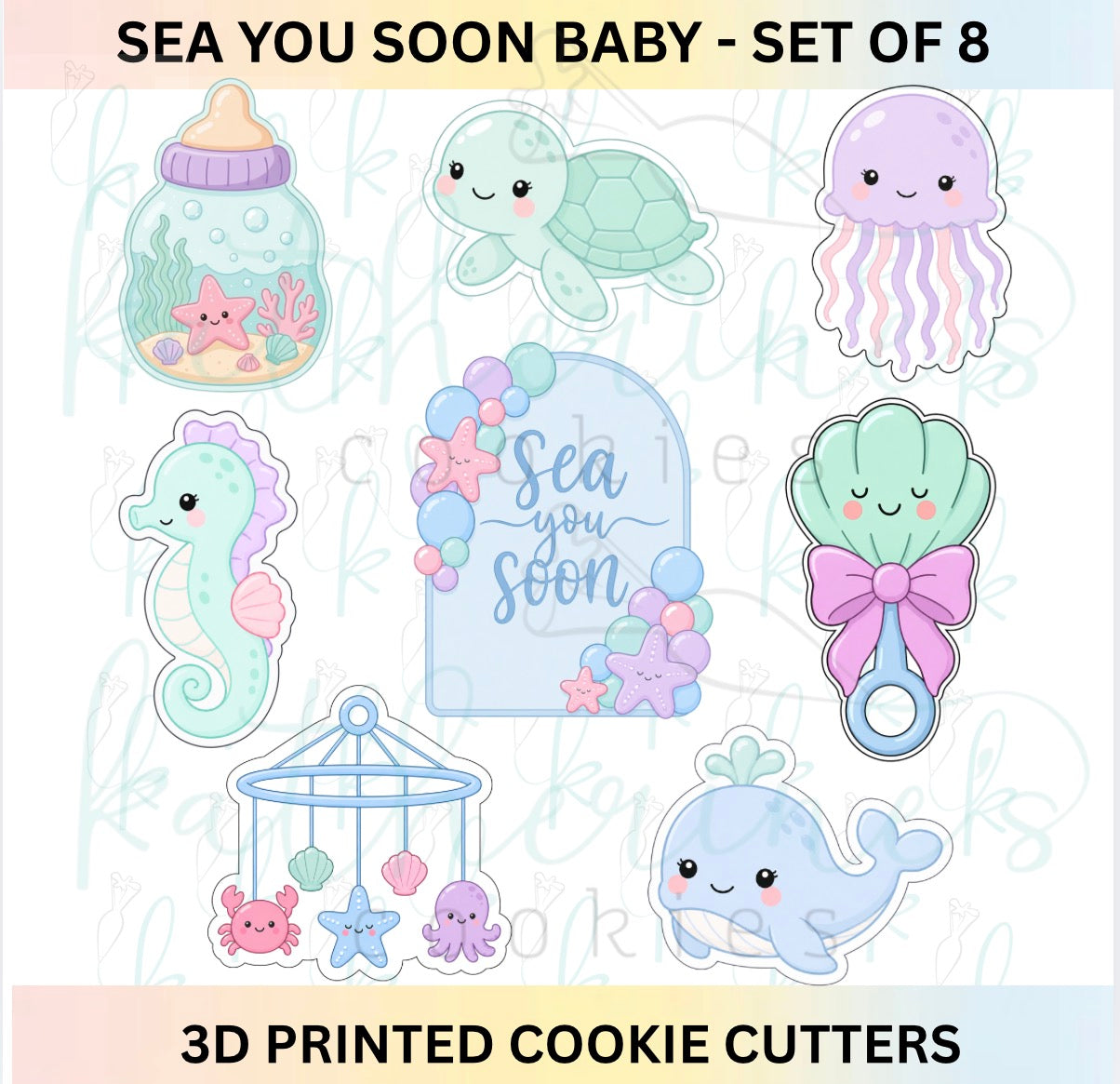 Sea You Soon - Baby Shower Set of 8 Cookie Cutters
