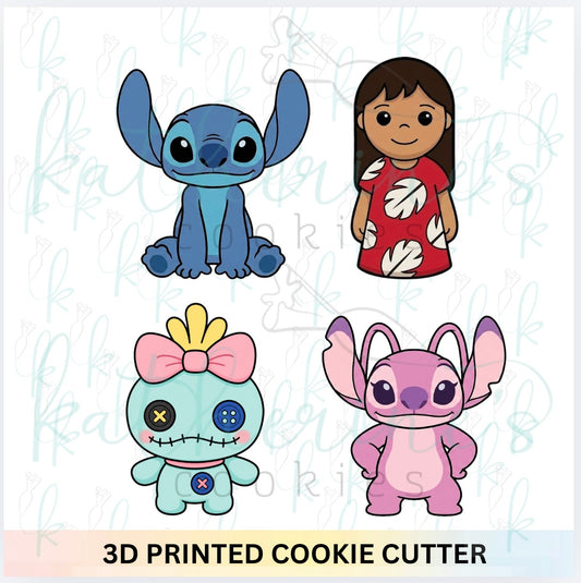 Blue Alien - Set of 4 3D Printed Cookie Cutters