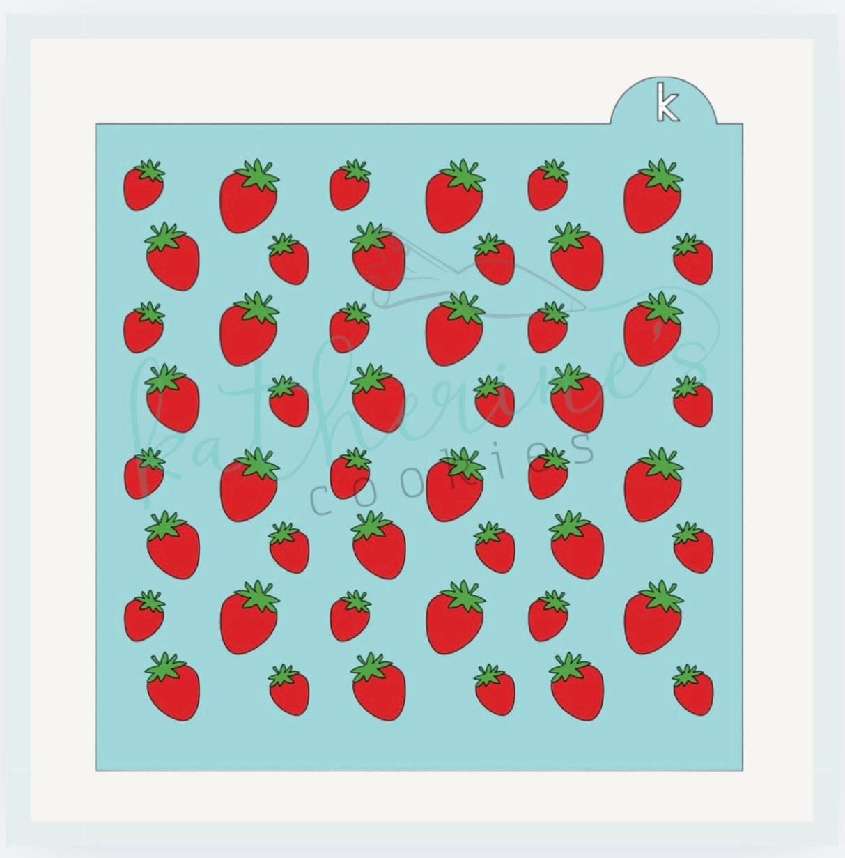 Strawberries Two Piece Cookie Stencil