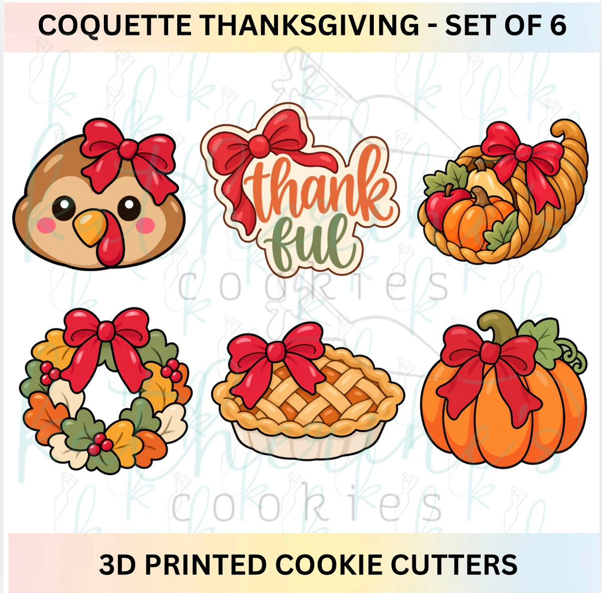 Coquette Thanksgiving - Set of 6 Cookie Cutters