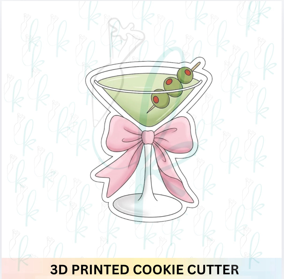 Martini Glass with Bow Cookie Cutter