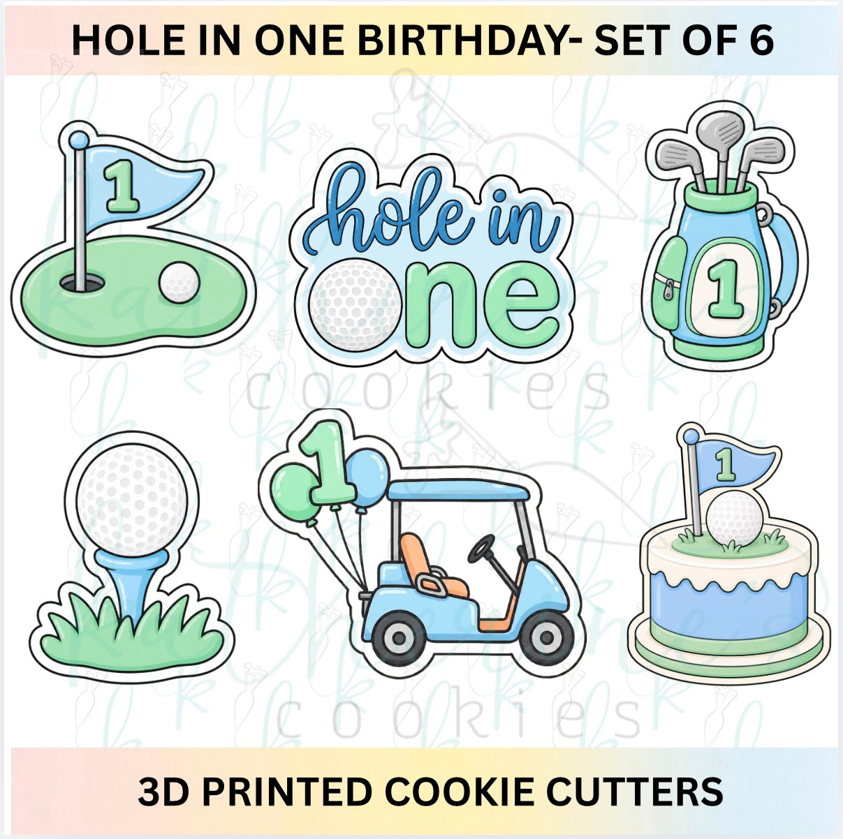 Hole In One Golf Birthday - Set of 6 Cookie Cutters