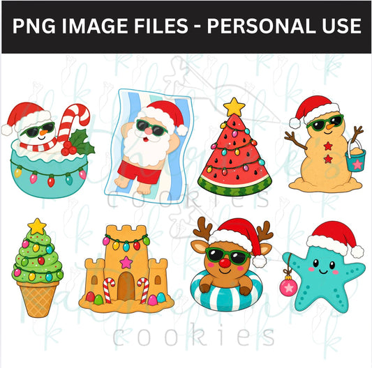 Christmas in July PNG Images - set of 8