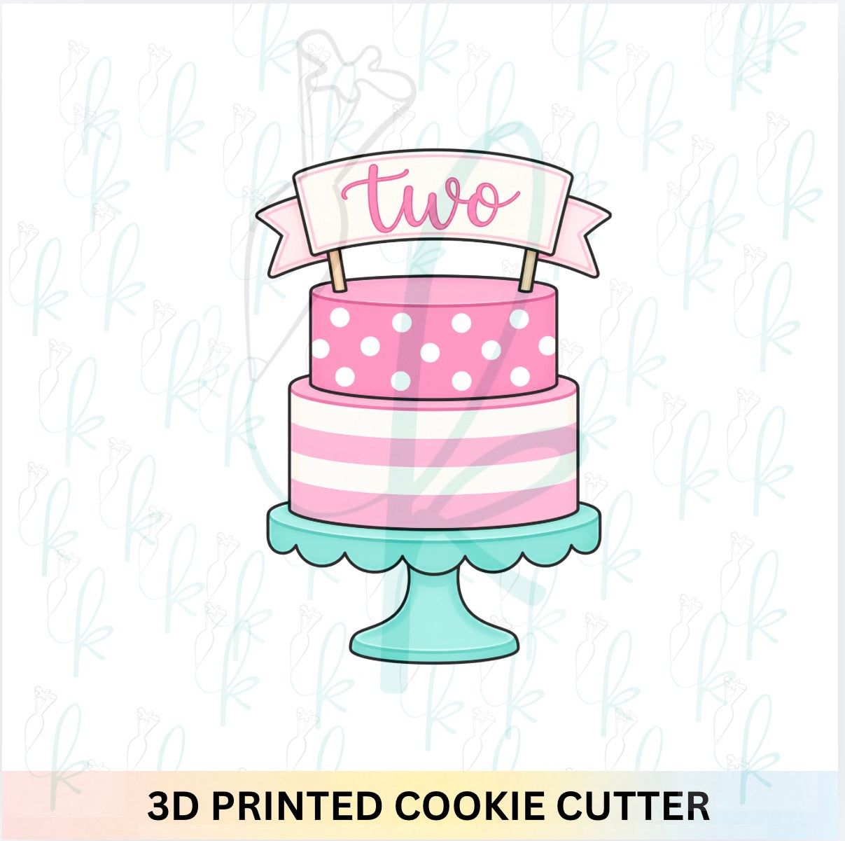Two Tier Cake with Banner Cookie Cutter