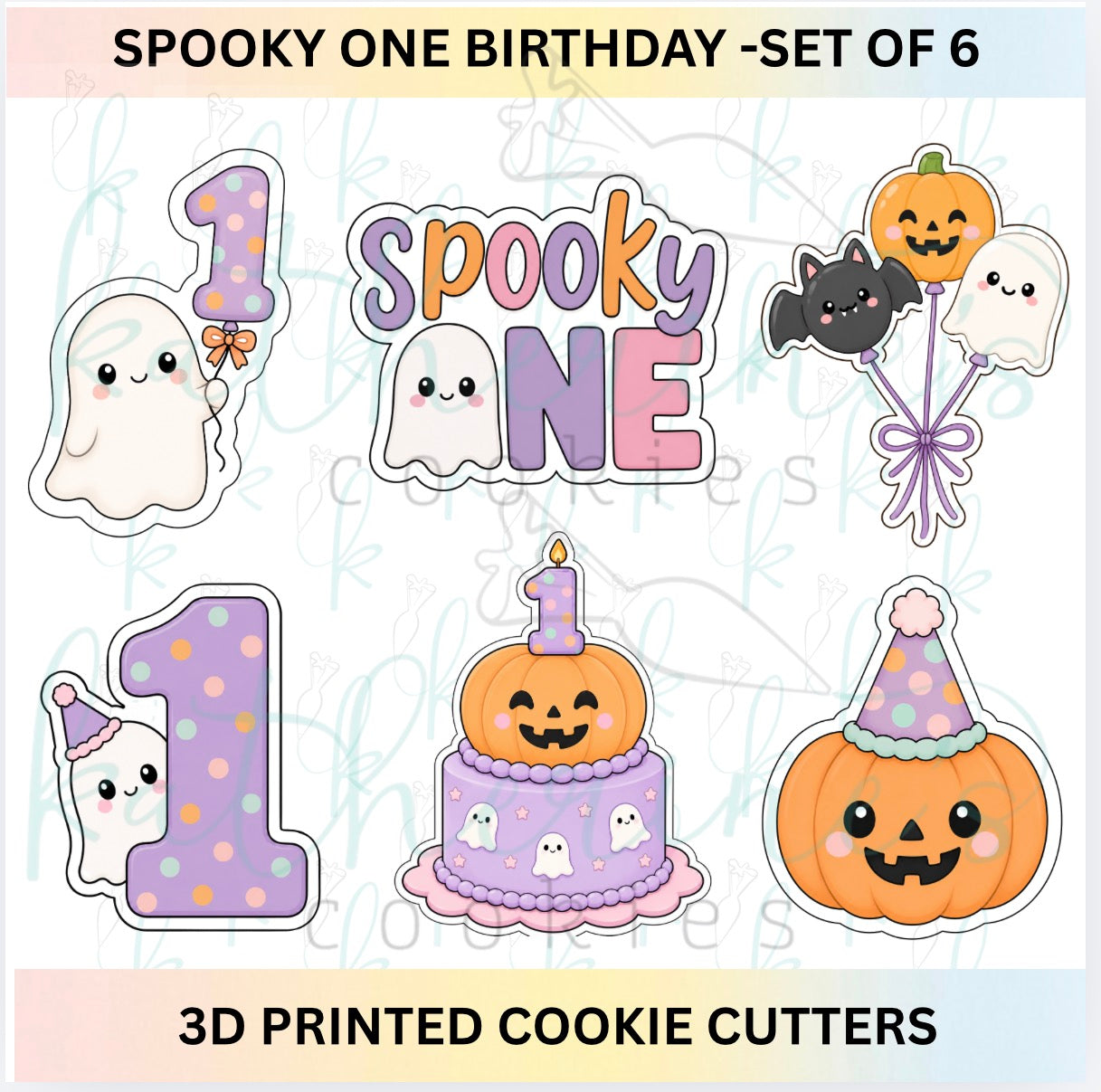 Spooky One - Halloween First Birthday - Set of 6 Cookie Cutters