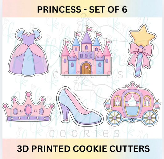Princess - Set of 6 Cookie Cutters