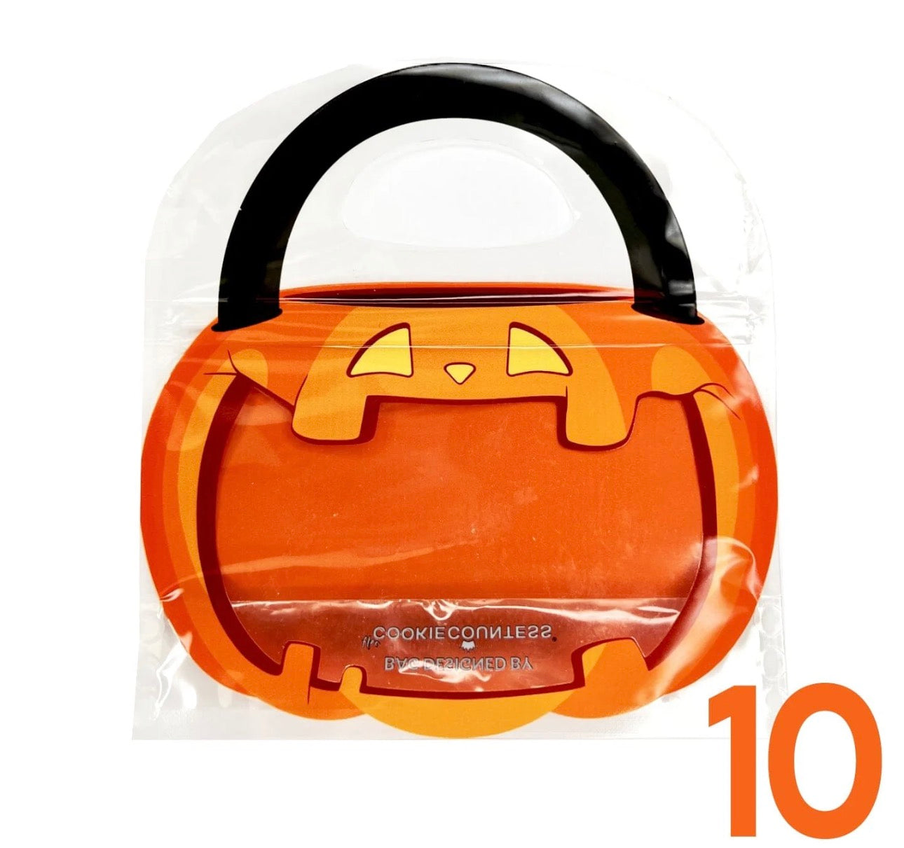 Jack-O-Lantern Cookie Bag | Cookie Countess Halloween Cookie Packaging Bags | Set of 10 Bags