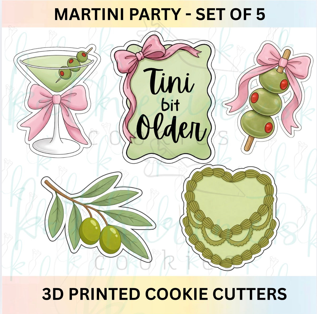 Martini Party Theme - Set of 5 Cookie Cutters