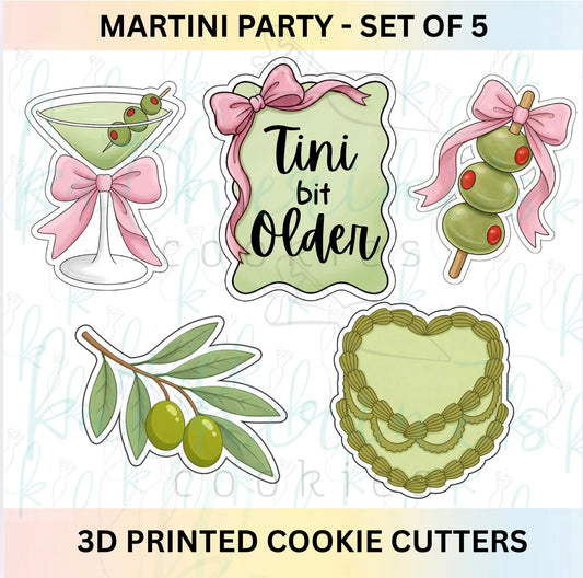 Martini Party Theme - Set of 5 Cookie Cutters