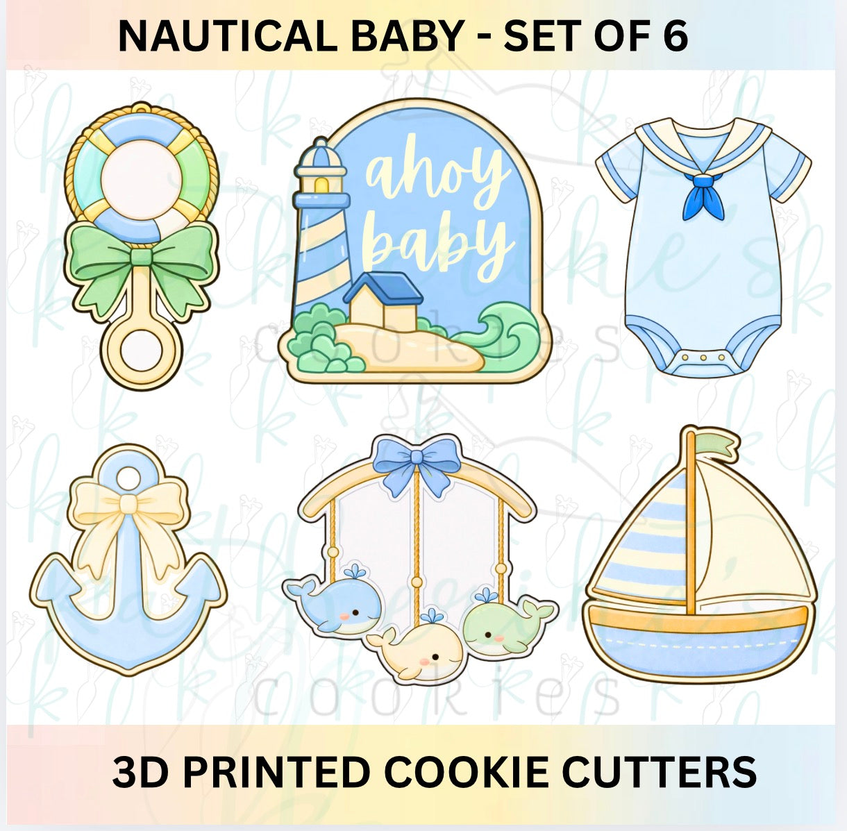 Nautical Baby- Set of 6 Baby Shower Cookie Cutters