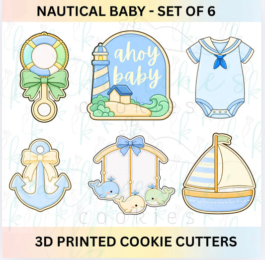 Nautical Baby- Set of 6 Baby Shower Cookie Cutters