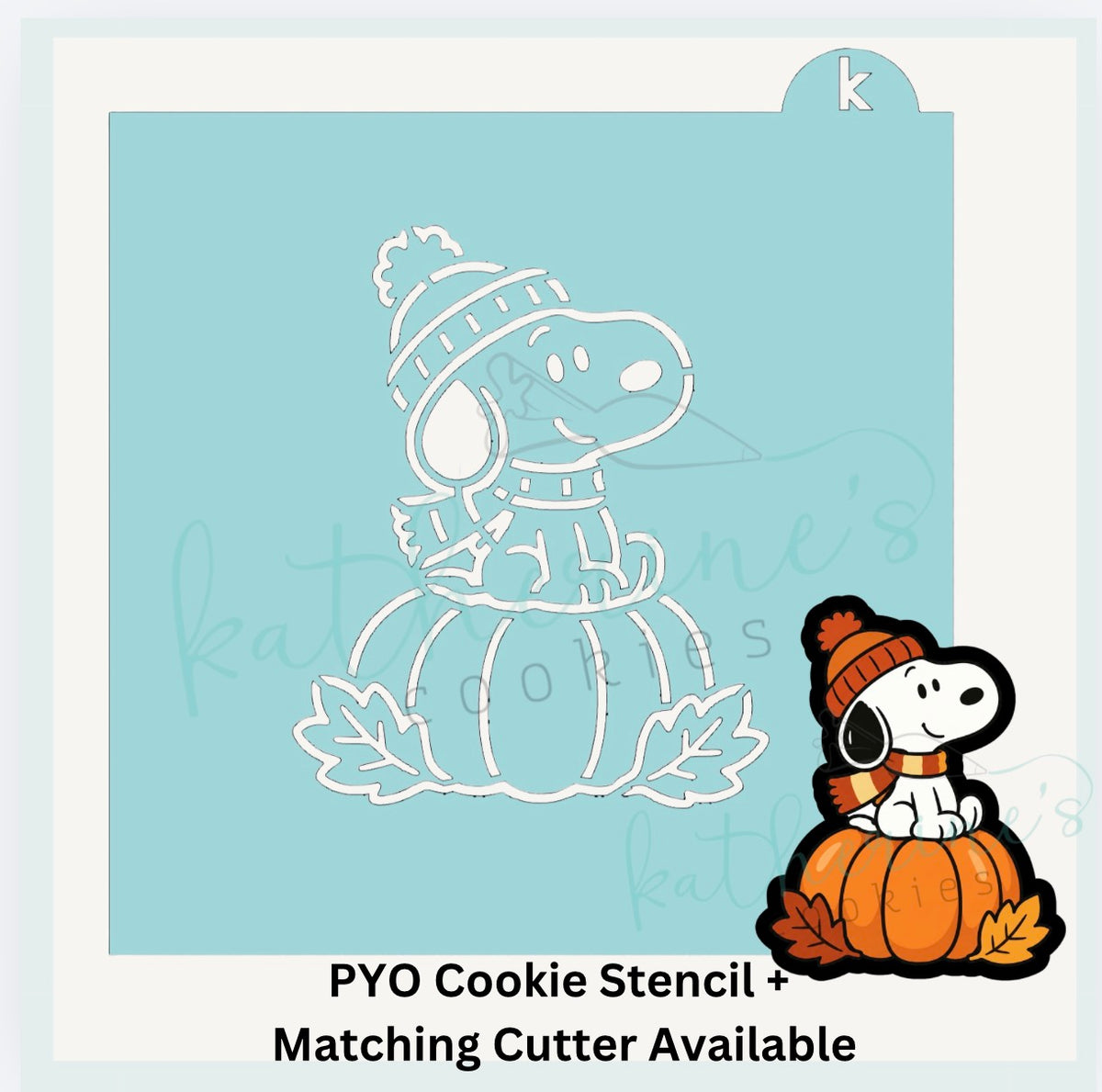 Fall Pumpkin Beagle PYO Cookie Stencil + Optional Matching Cookie Cutter
