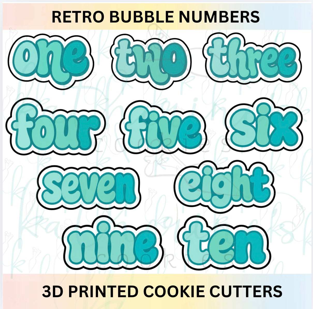 Retro Bubble Number Cookie Cutters