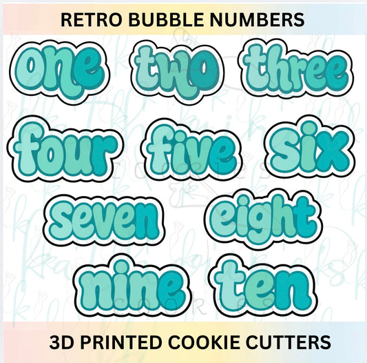 Retro Bubble Number Cookie Cutters