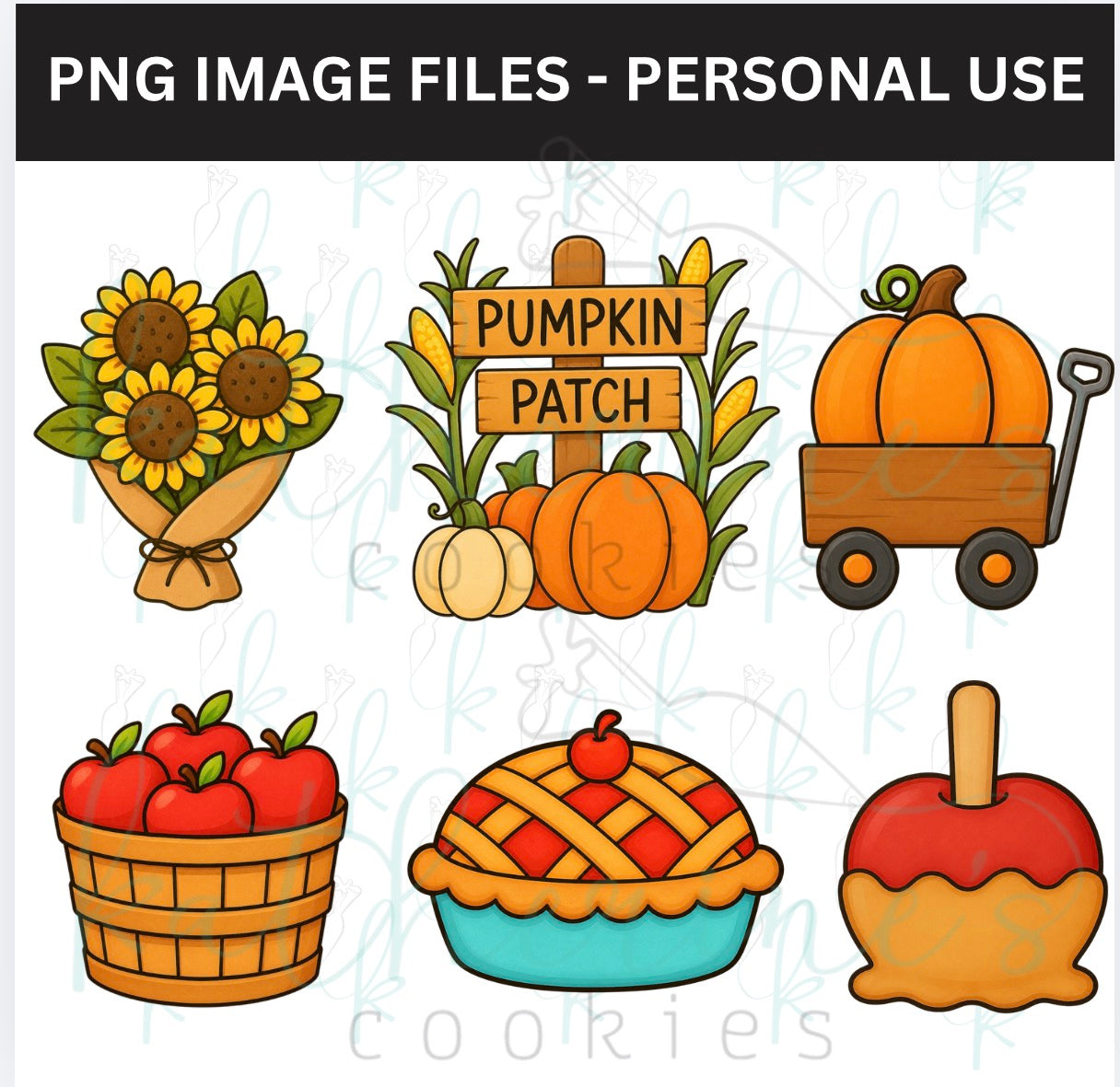 Fall Harvest Market PNG Images - set of 6 images
