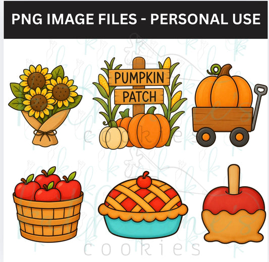 Fall Harvest Market PNG Images - set of 6 images