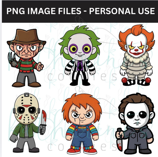 Horror Icons PNG Images - set of 6 images