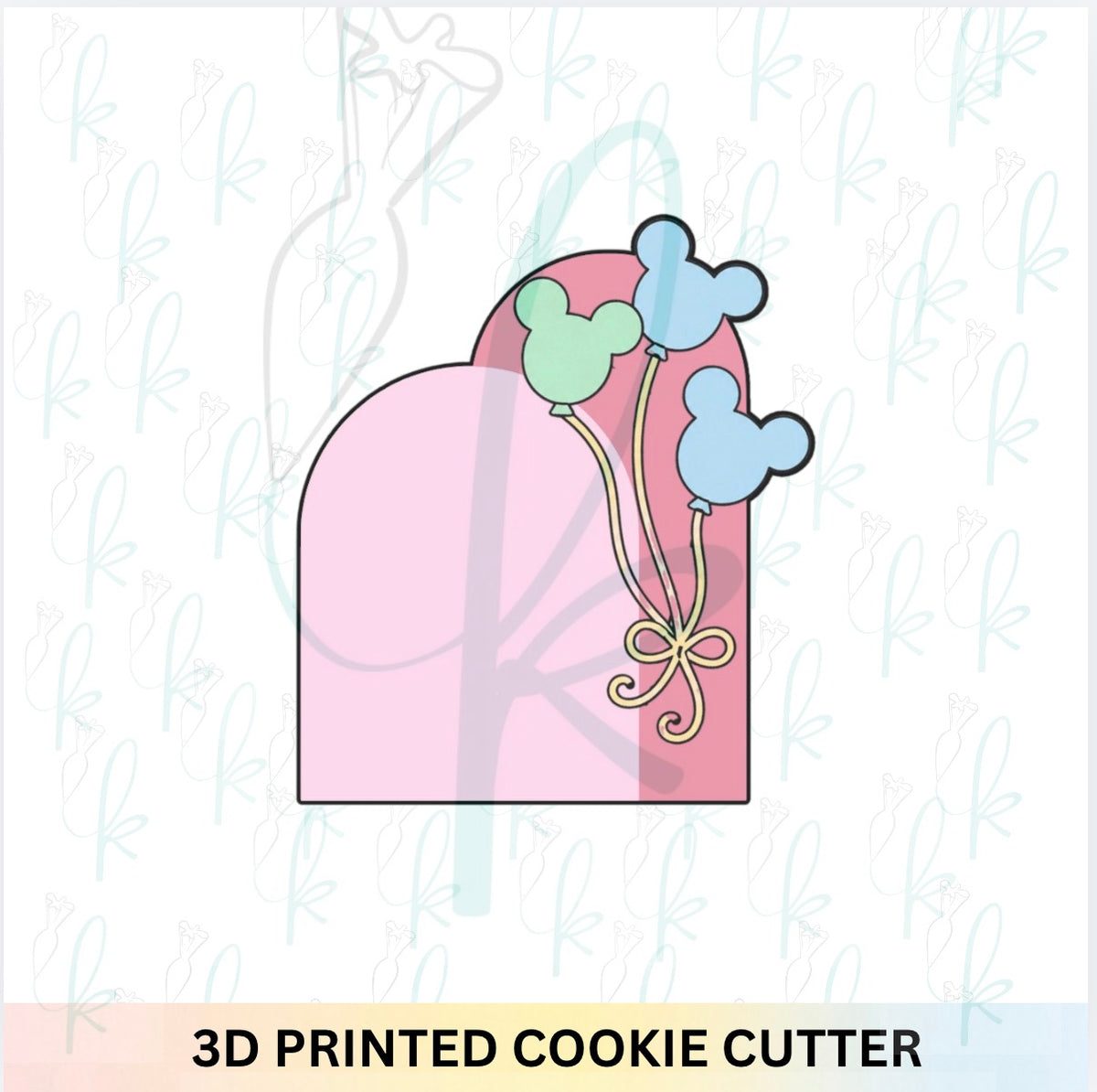 Mouse Balloons Arch Plaque Cookie Cutter