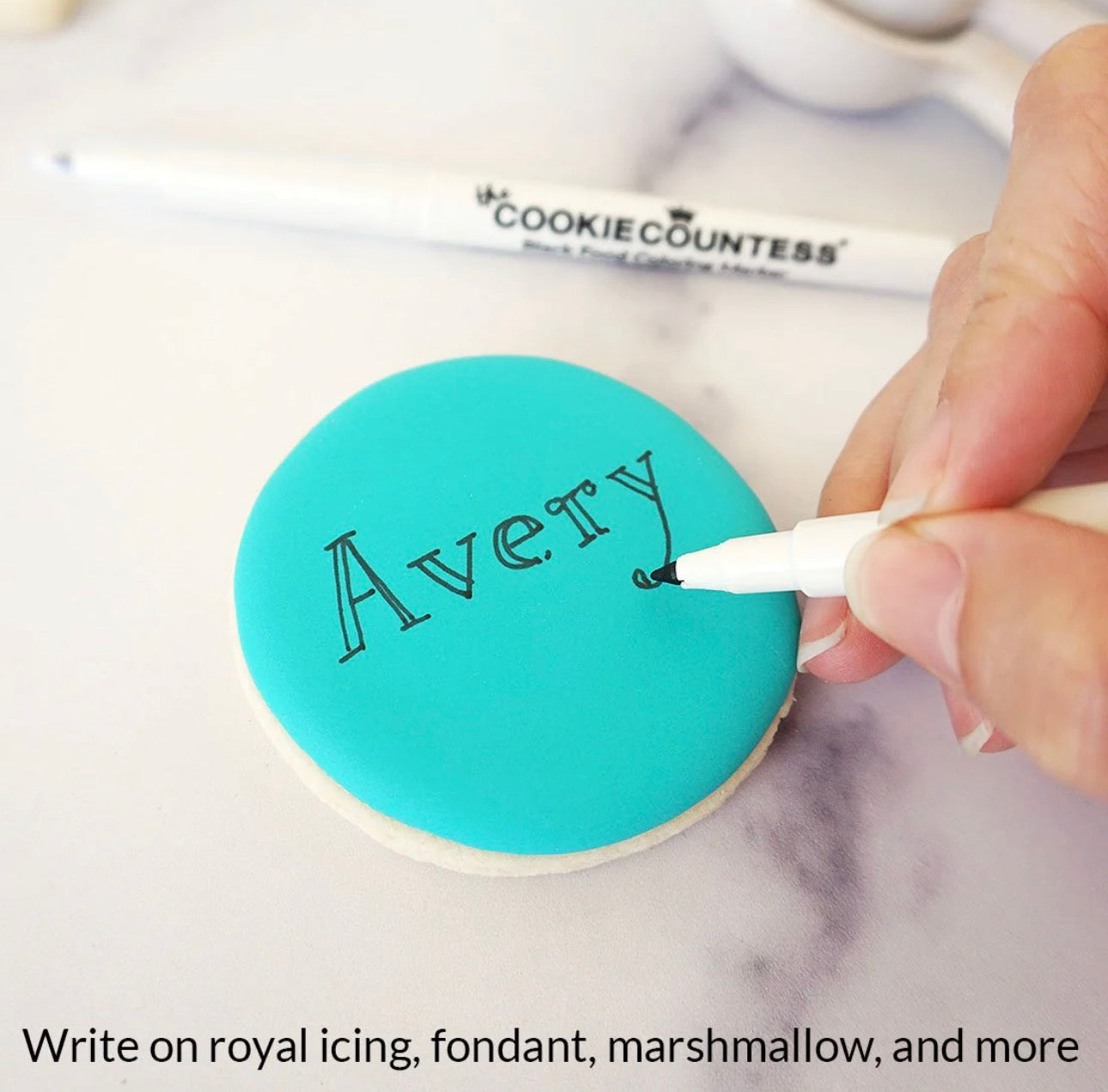 Black Fine Tip Food Marker | Cookie Countess | Black Edible Ink Marker