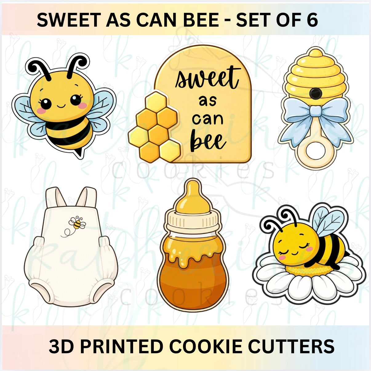 Sweet as can Bee - Set of 6 Baby Shower Cookie Cutters