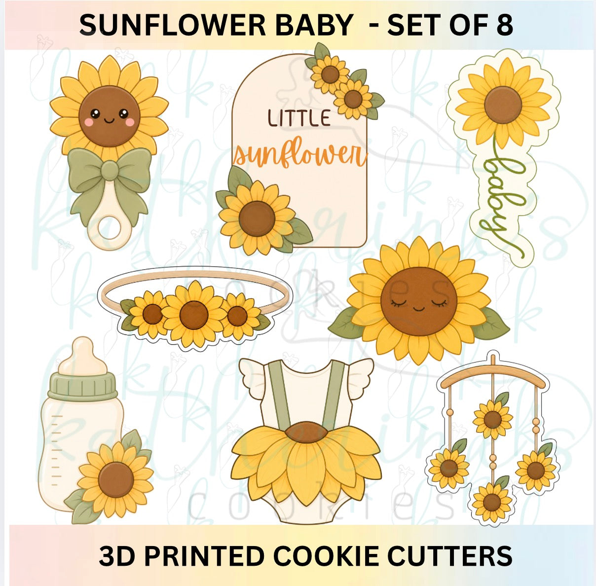 Little Sunflower - Baby Shower Set of 8 Cookie Cutters