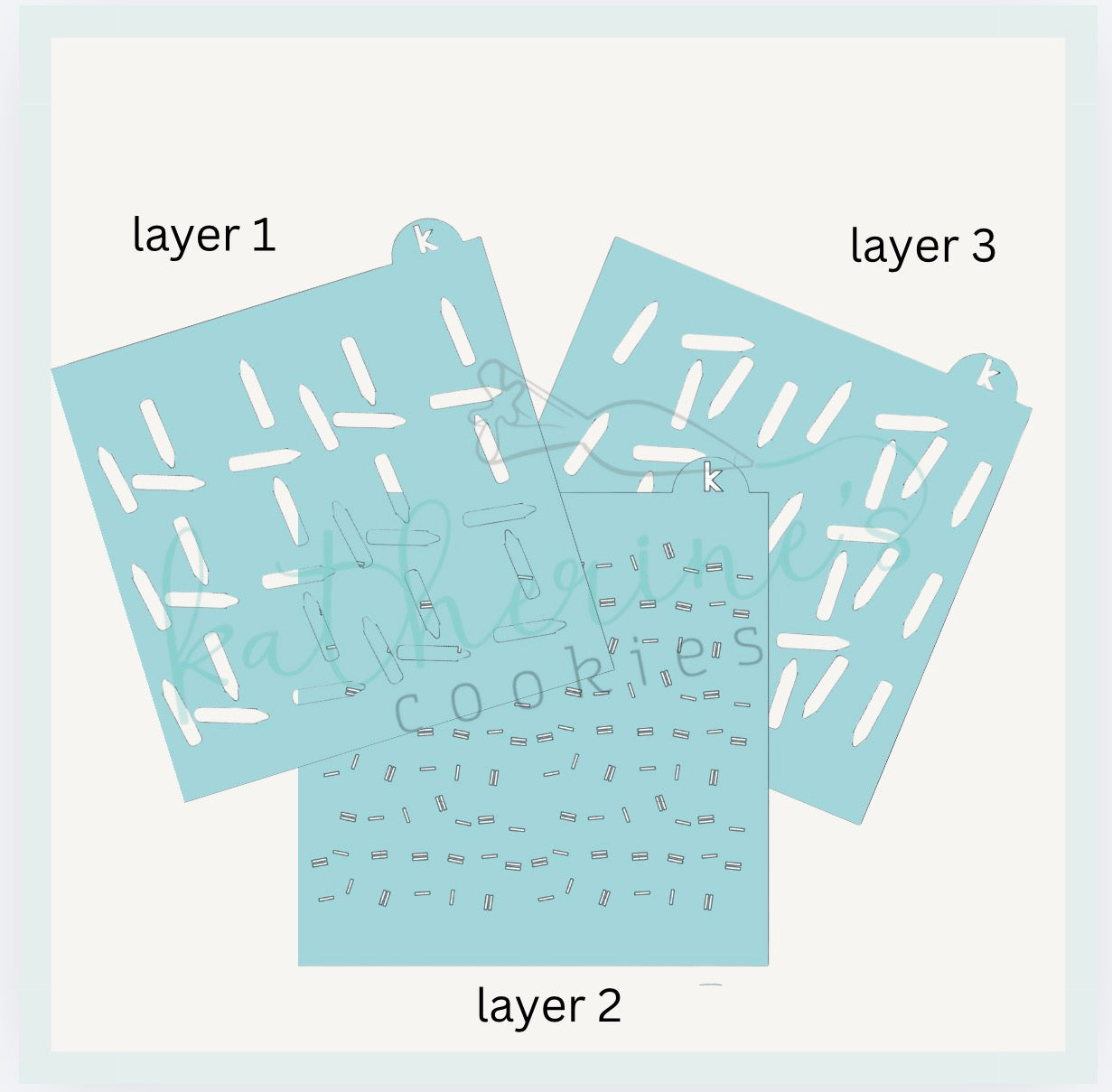 Crayons Three Piece Cookie Stencil