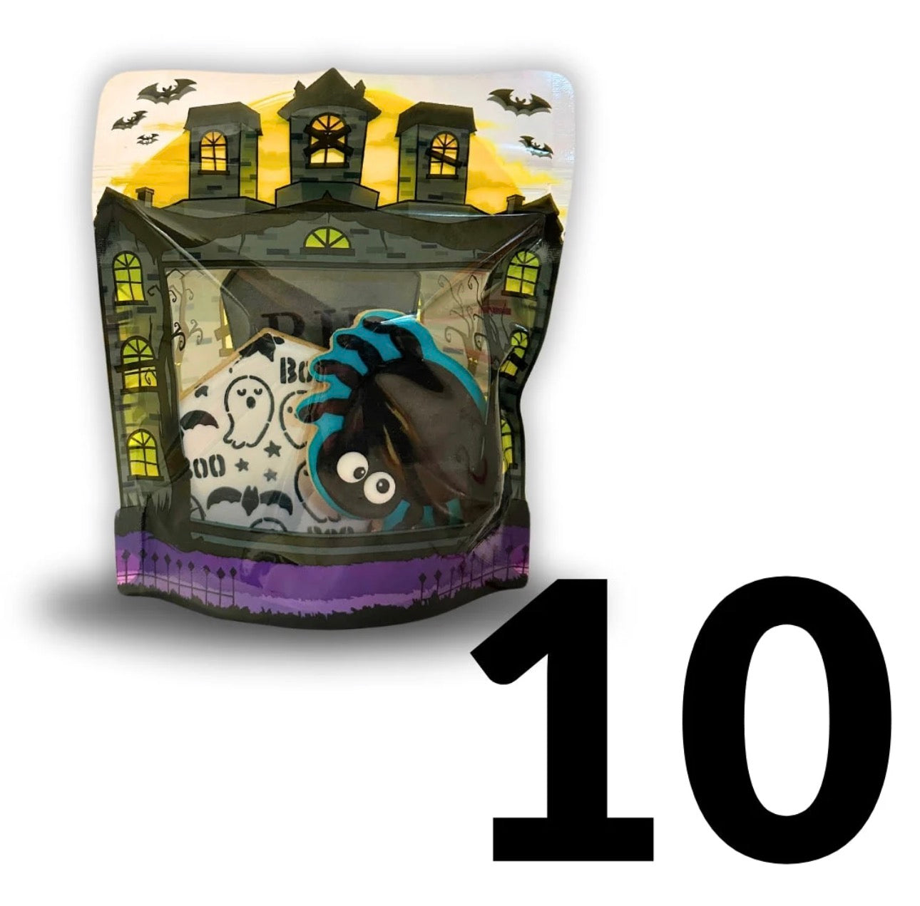 Haunted House Cookie Bag | Cookie Countess Halloween Cookie Packaging Bags | Set of 10 Bags