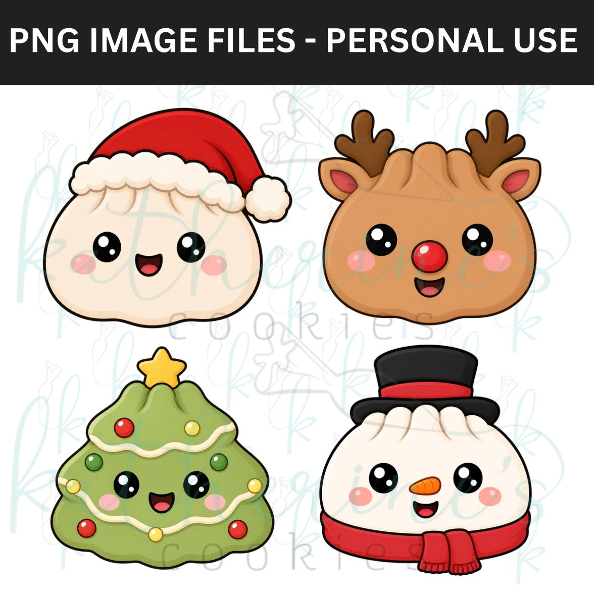 Christmas Dumplings - set of 4 PNG Images