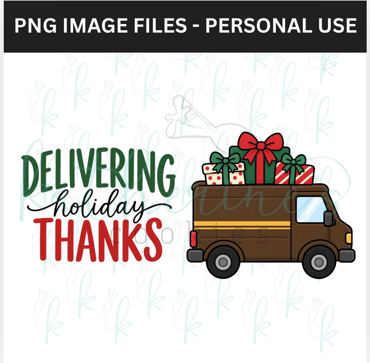 Delivering Holiday Thanks PNG Images - set of 2