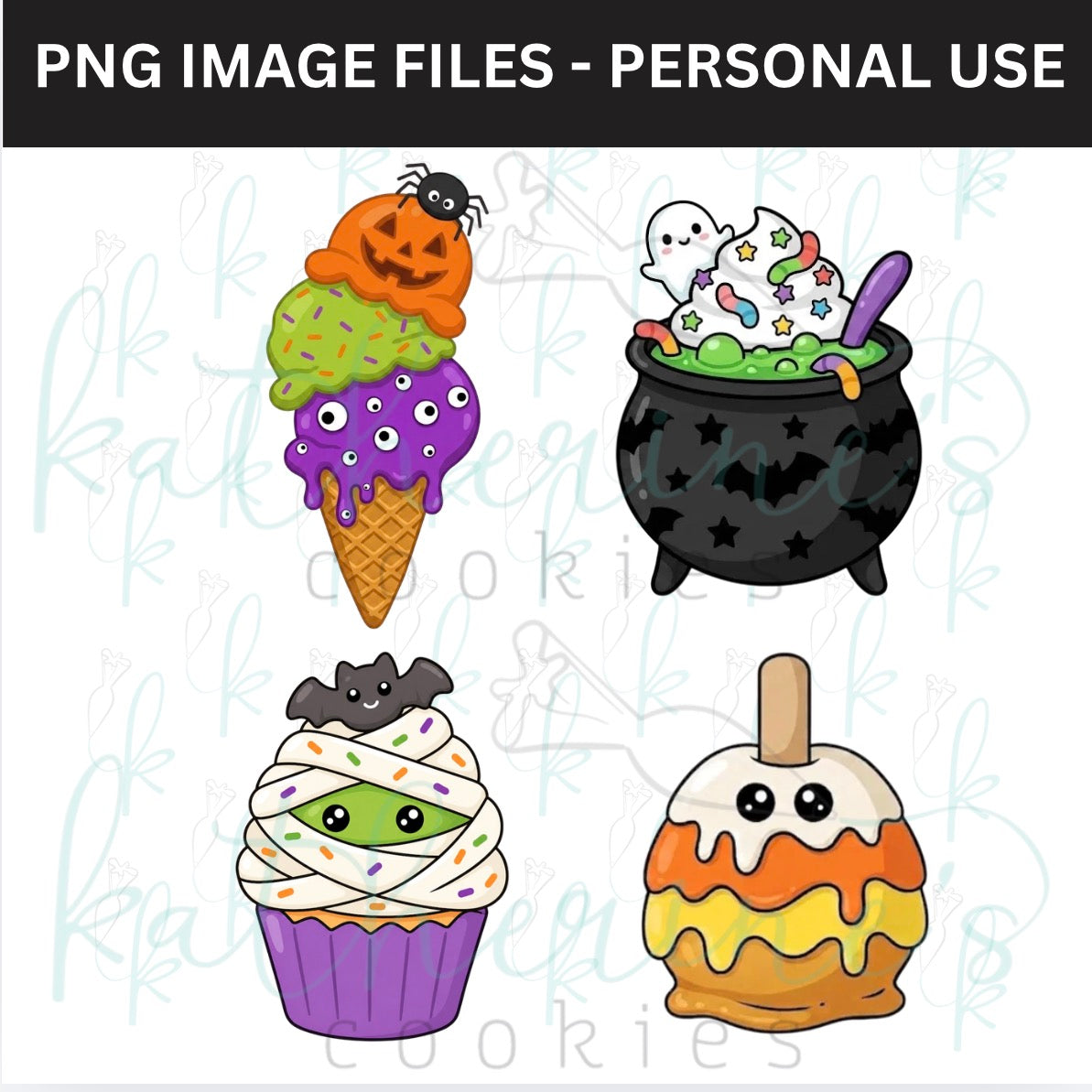 Spooky Sweets - set of 4 PNG Images