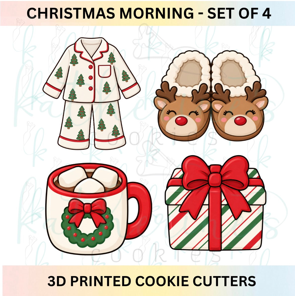 Christmas Morning - Set of 4 3D Printed Cookie Cutters