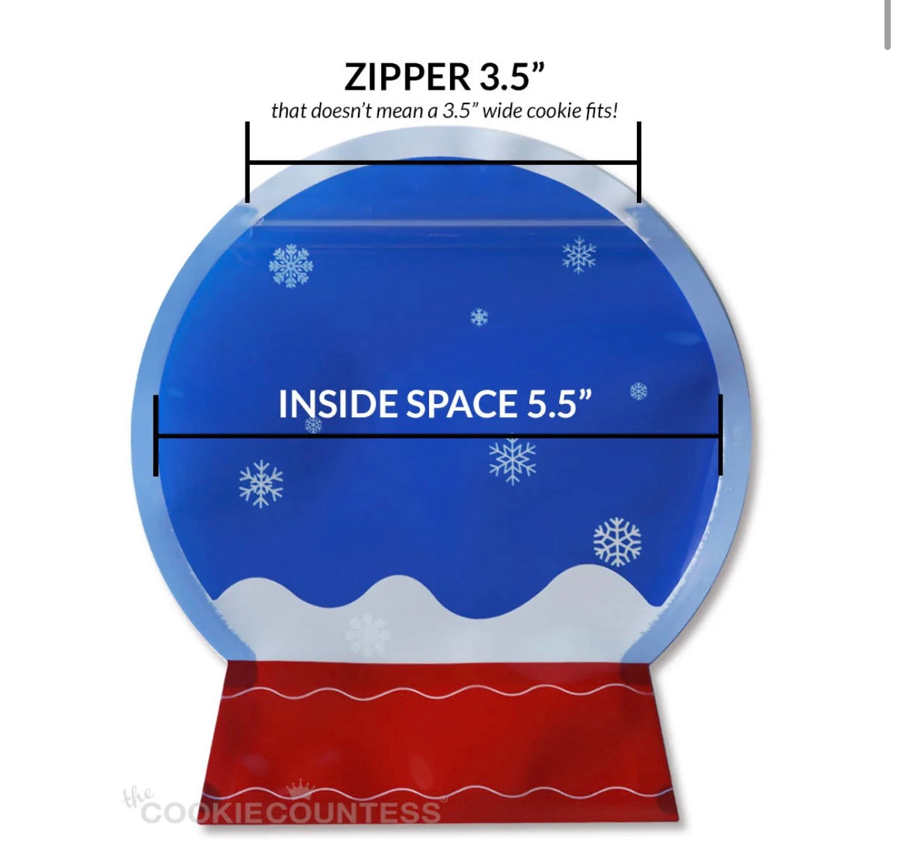 Snow Globe Cookie Bag | Cookie Countess Cookie Packaging Bags | Set of 10 Bags