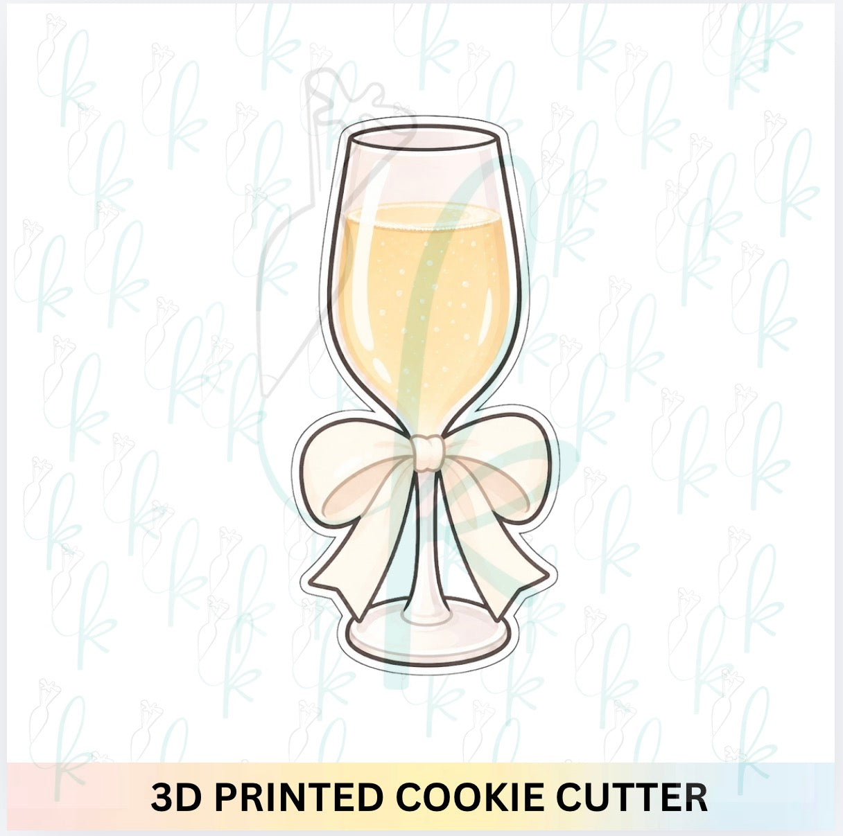 Champagne Glass with Bow Cookie Cutter