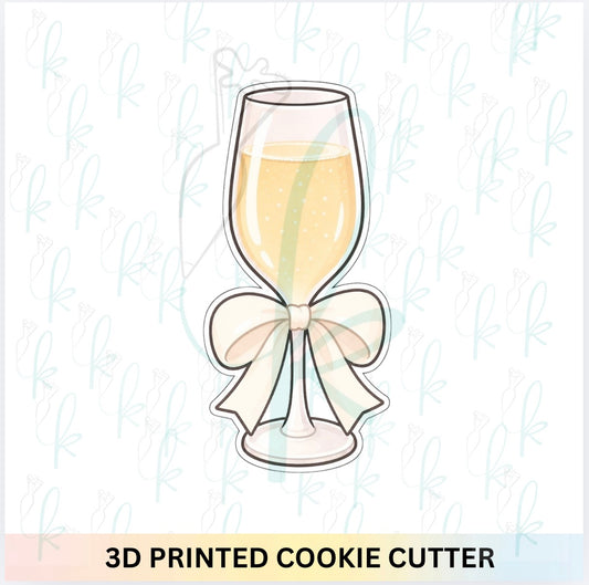 Champagne Glass with Bow Cookie Cutter