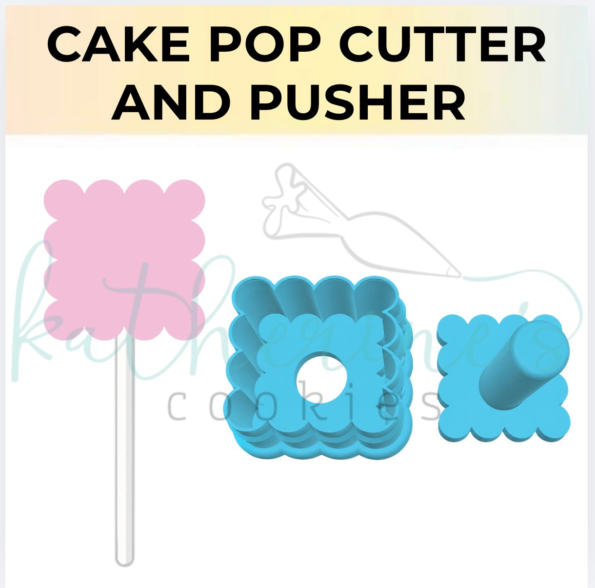 Scalloped Square - Cake Pop Cutter and Pusher