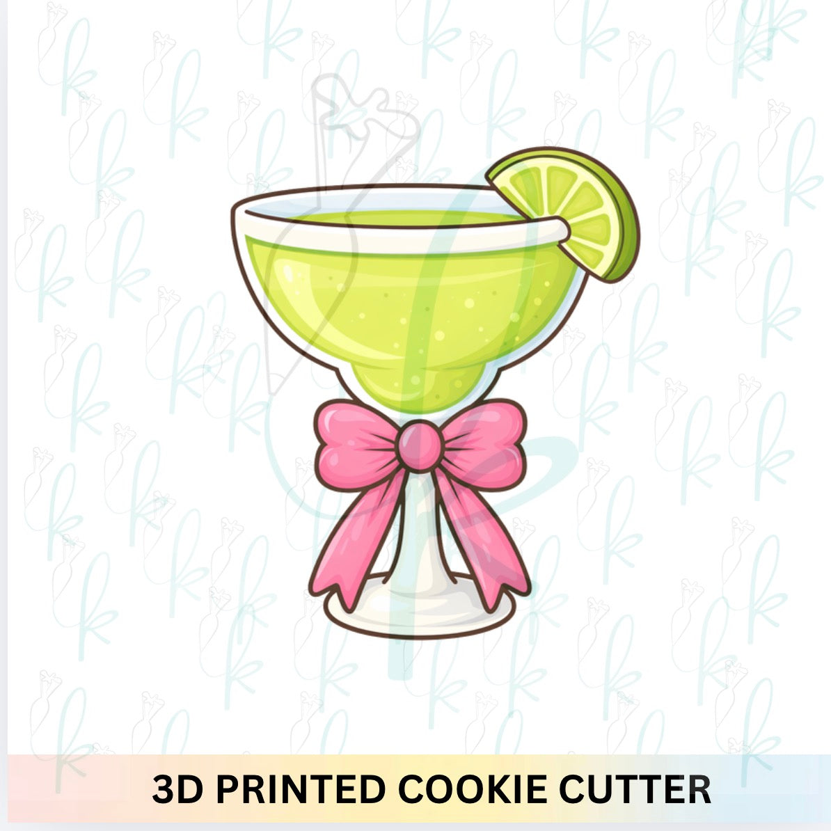 Margarita Glass with Bow Cookie Cutter
