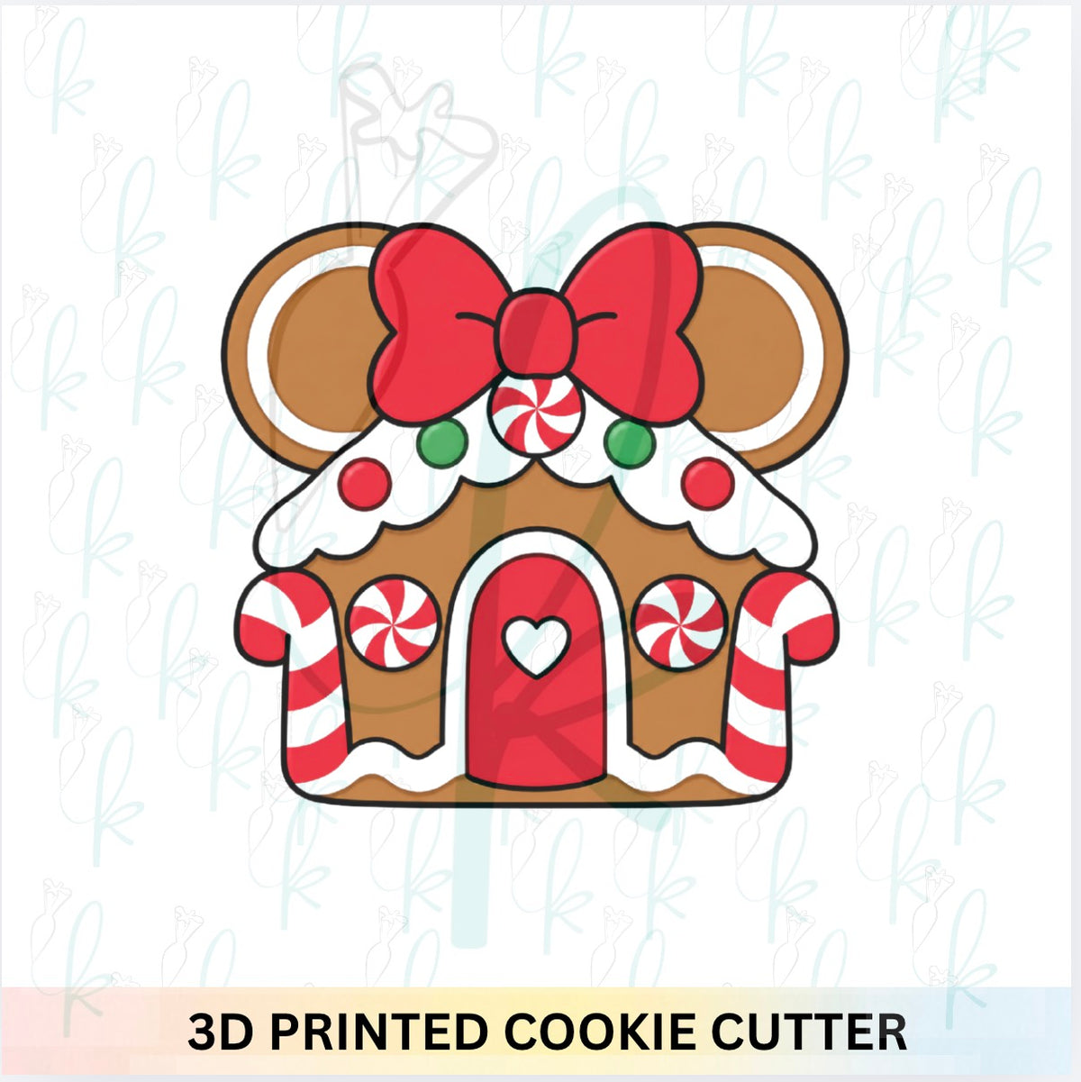 Bow Mouse Gingerbread House Cookie Cutter